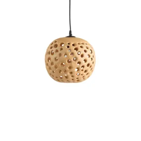 10" Ceramic Hanging Lantern in Tan