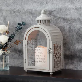 11''High Remembrance Lantern with Timer Candle Bereavement Sympathy Gift Memorial Lantern (Grey)