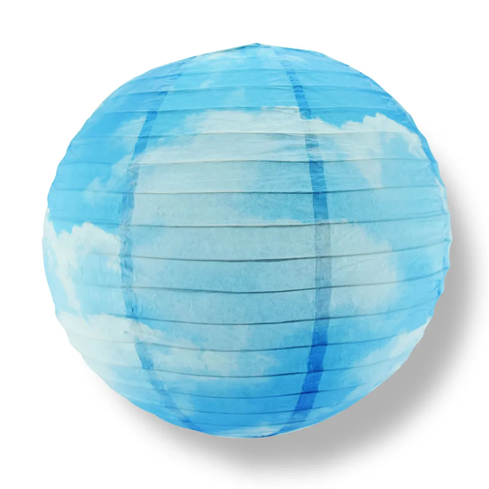 12 PACK | 14" Artisan Print Cotton Candy Clouds Paper Lantern, Design by Esper