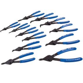 12 Piece Convertible Snap Ring Plier Set - Convertible Internal/External - Fixed Tip