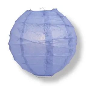 12" Serenity Blue Round Paper Lantern, Crisscross Ribbing, Chinese Hanging Wedding & Party Decoration