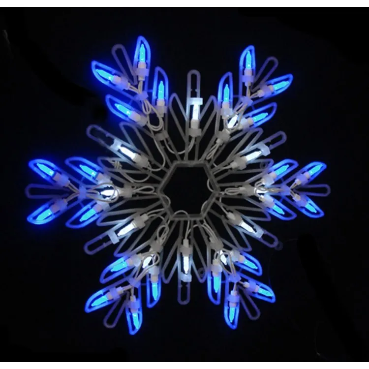 15" LED Lighted Pure White and Blue Snowflake Christmas Window Silhouette Decor