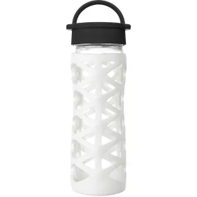 16oz Glass Water Bottle with Optic White Helix Silicone Sleeve and Classic Cap