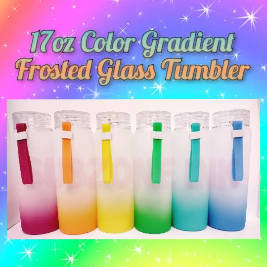 17oz Sublimation Glass Bottle (Frosted/ Gradient Colors)