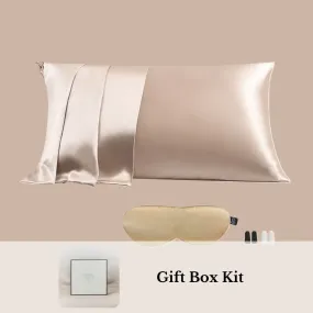 23mm 6A Zipper Mulberry Silk Pillowcase With Eye Mask-Mother's Day Gift Kit