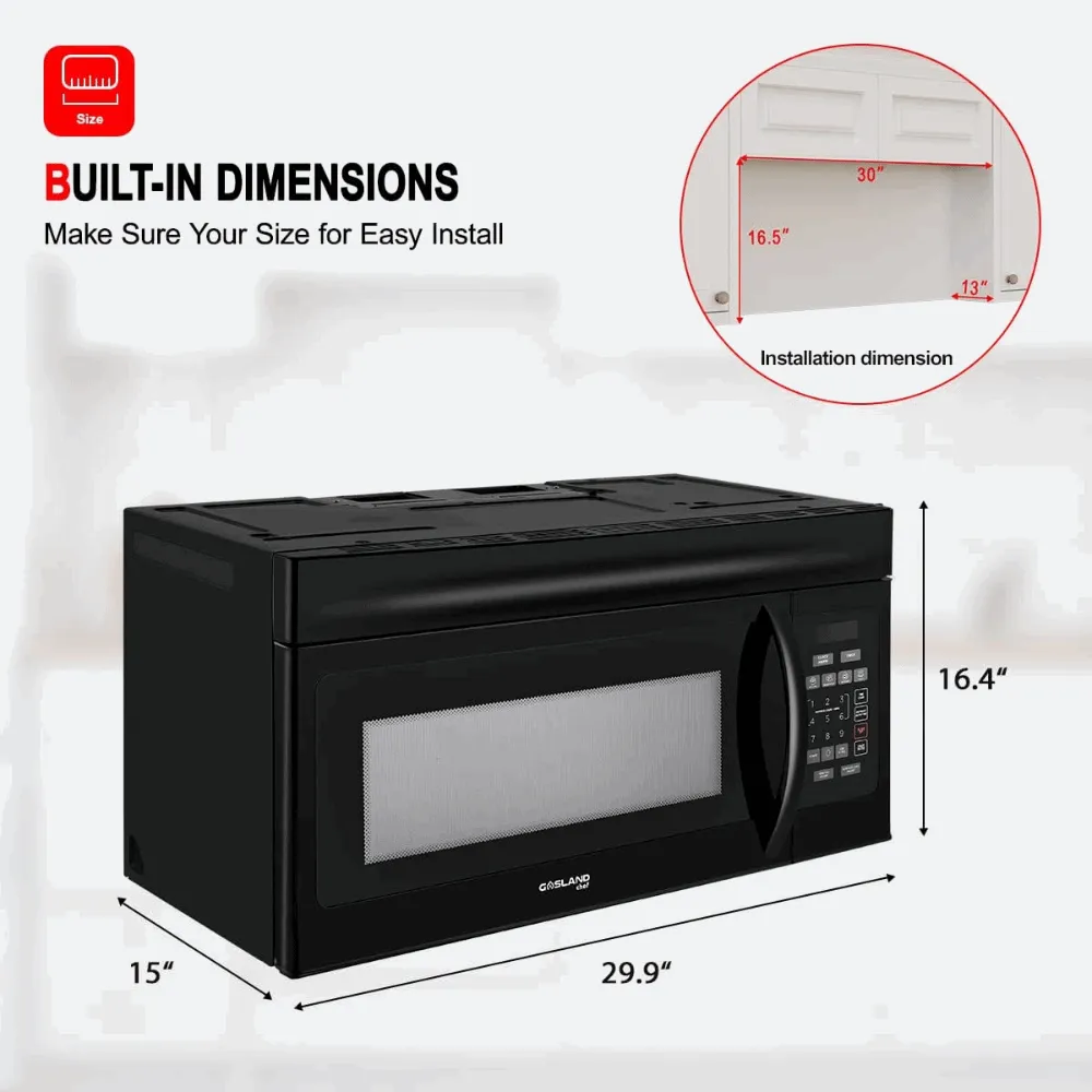 30" 1.6 Cu. Ft. Over the Range Microwave -  Black