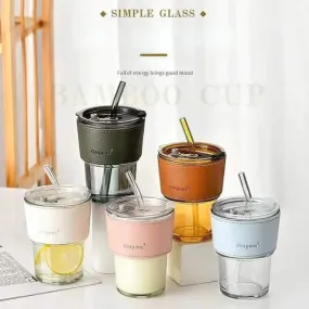 350ml Glass Tumbler with a Leather protective Sleeve