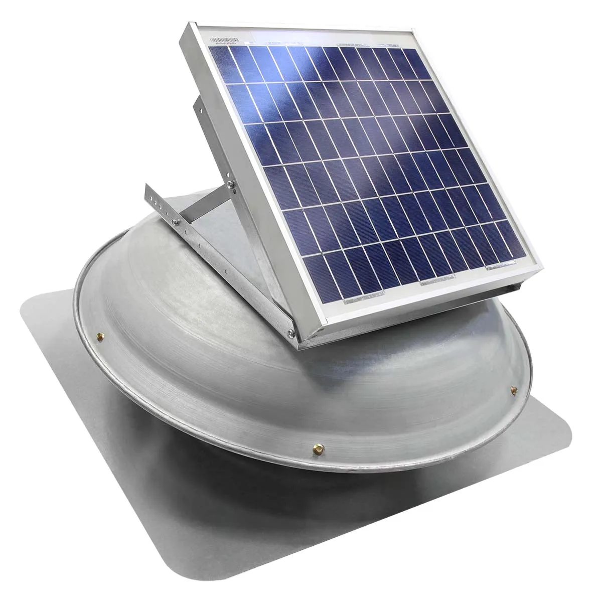 433 CFM Steel Solar Powered Roof Mount Power Attic Ventilators with Mounted Panel