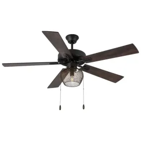 52"W Keith Gold Ceiling Fan with Light Kit