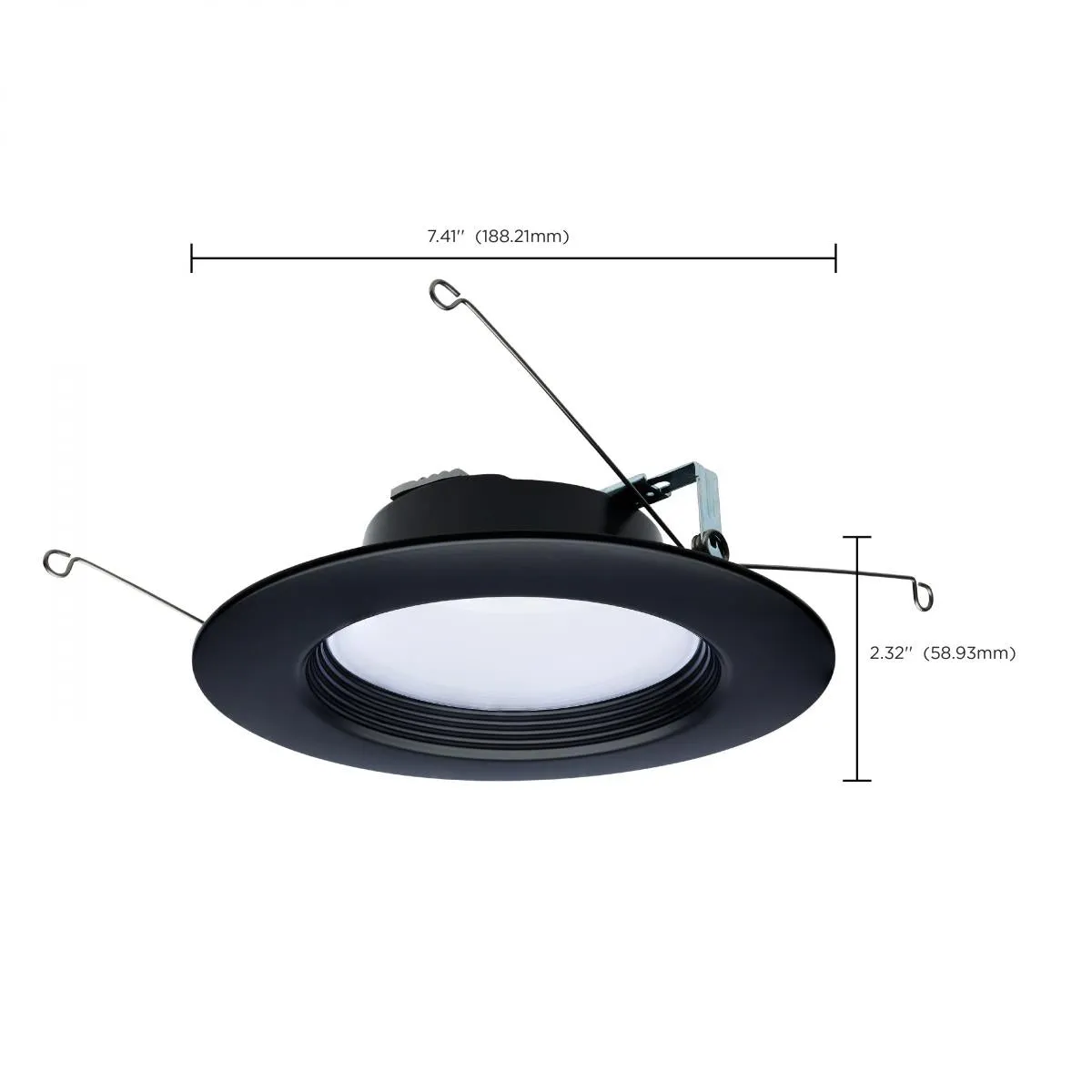 5/6 inch Retrofit LED Can Light, 9 Watts, 800 Lm, Selectable 2700K to 5000K, Black Baffle Trim