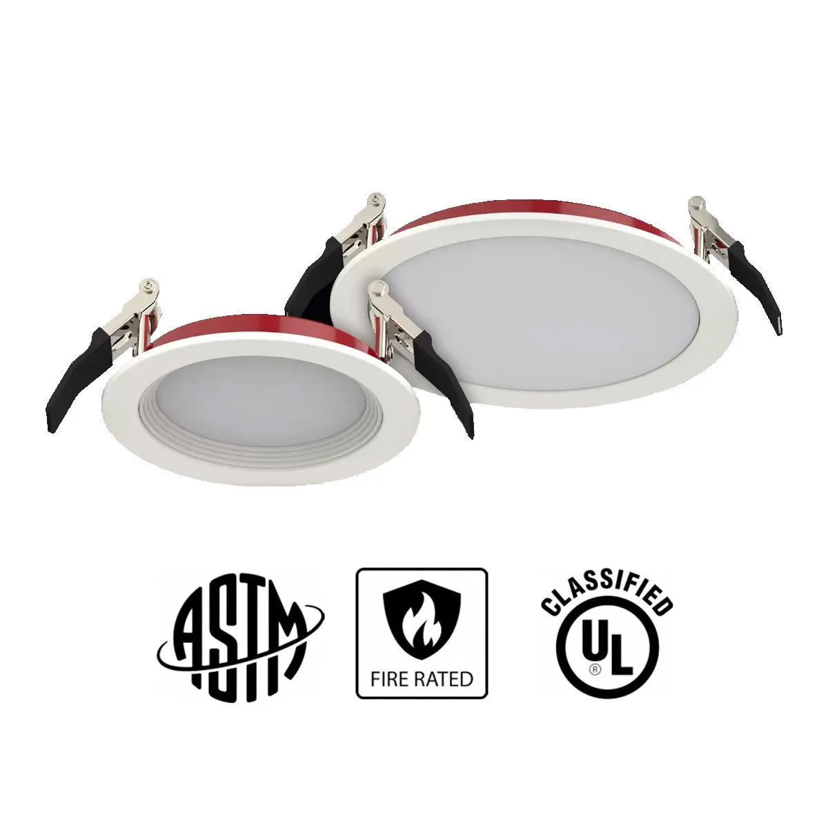 6" Edge-Lit Fire Resistant Wafer LED Recessed Light, 1400 Lumens, Selectable CCT, Smooth Trim