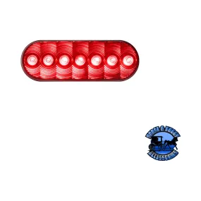 820R-7 6.5"x2.25" Red LED Stop/Turn/Tail, Oval, AMP, Grommet-Mount