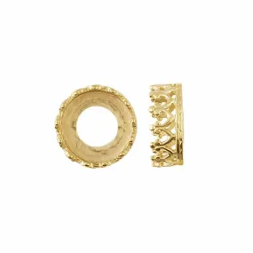 8mm Brass Fancy Bezel Round