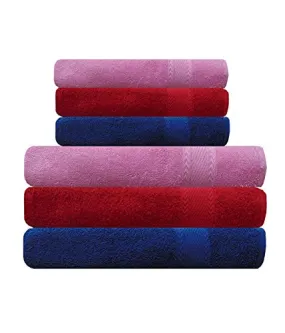 AKIN TOWEL Cotton Hand Towel 450 GSM (Multicolour, Set of 6)