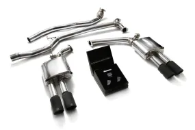 ARMYTRIX Stainless Steel Valvetronic Catback Exhaust System Quad Matte Black Tips Audi A5 | A5 Quattro 202008-202015