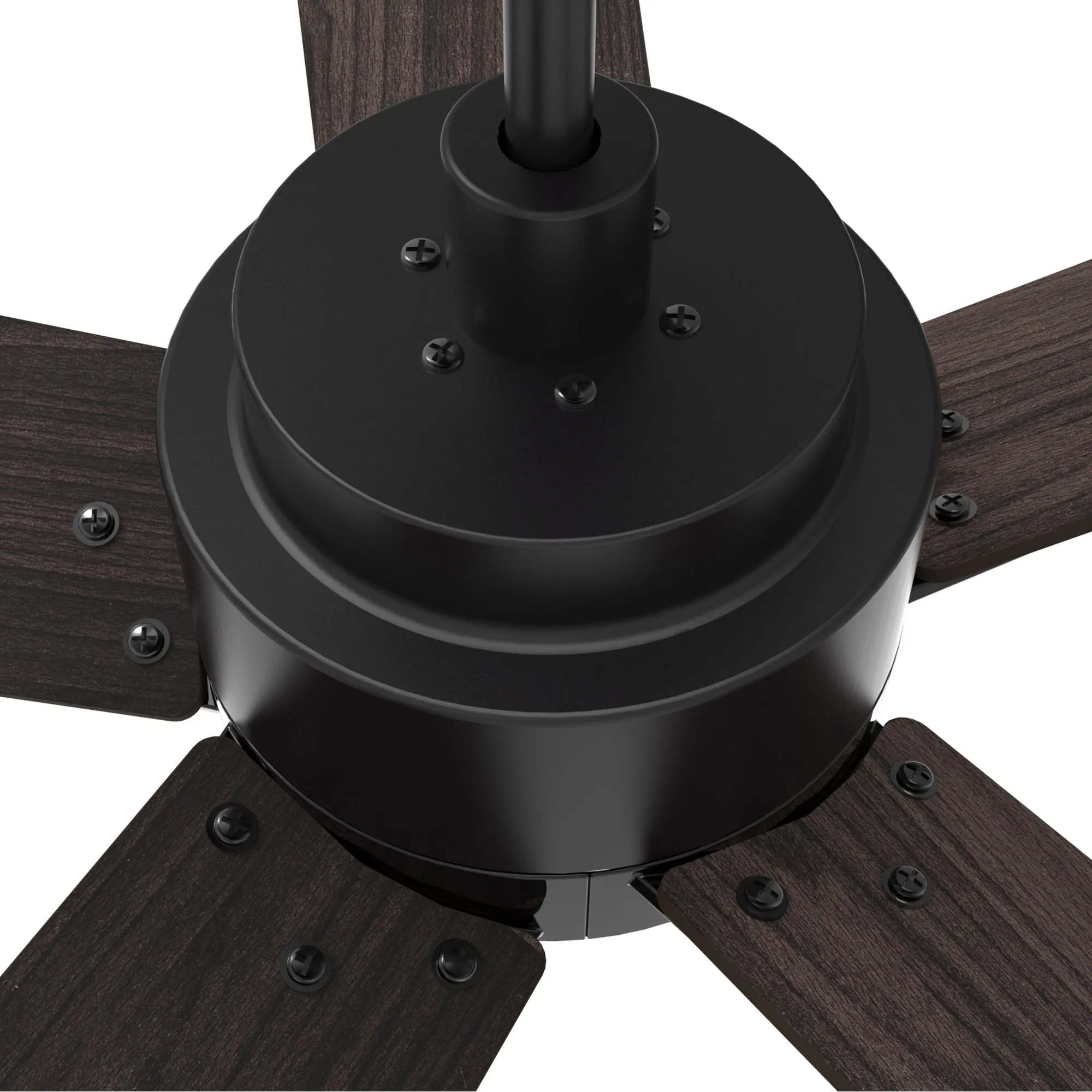 ASCENDER 52 inch 5-Blade Smart Ceiling Fan with LED Light & Remote Control - Black/Dark Wood