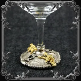 Baphomet Wine Glass - Silver and Gold Plated