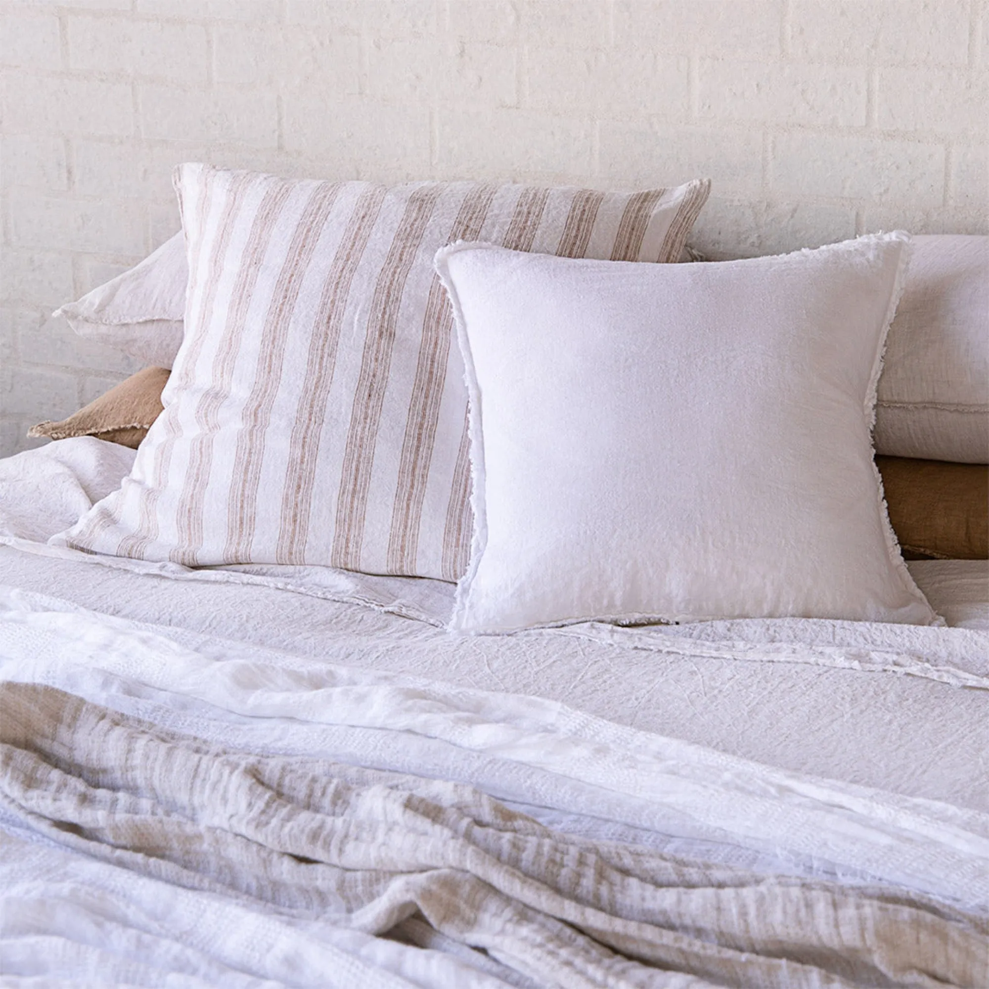 Basix Stripe European Linen Pillowcase - Ayrton/Russo