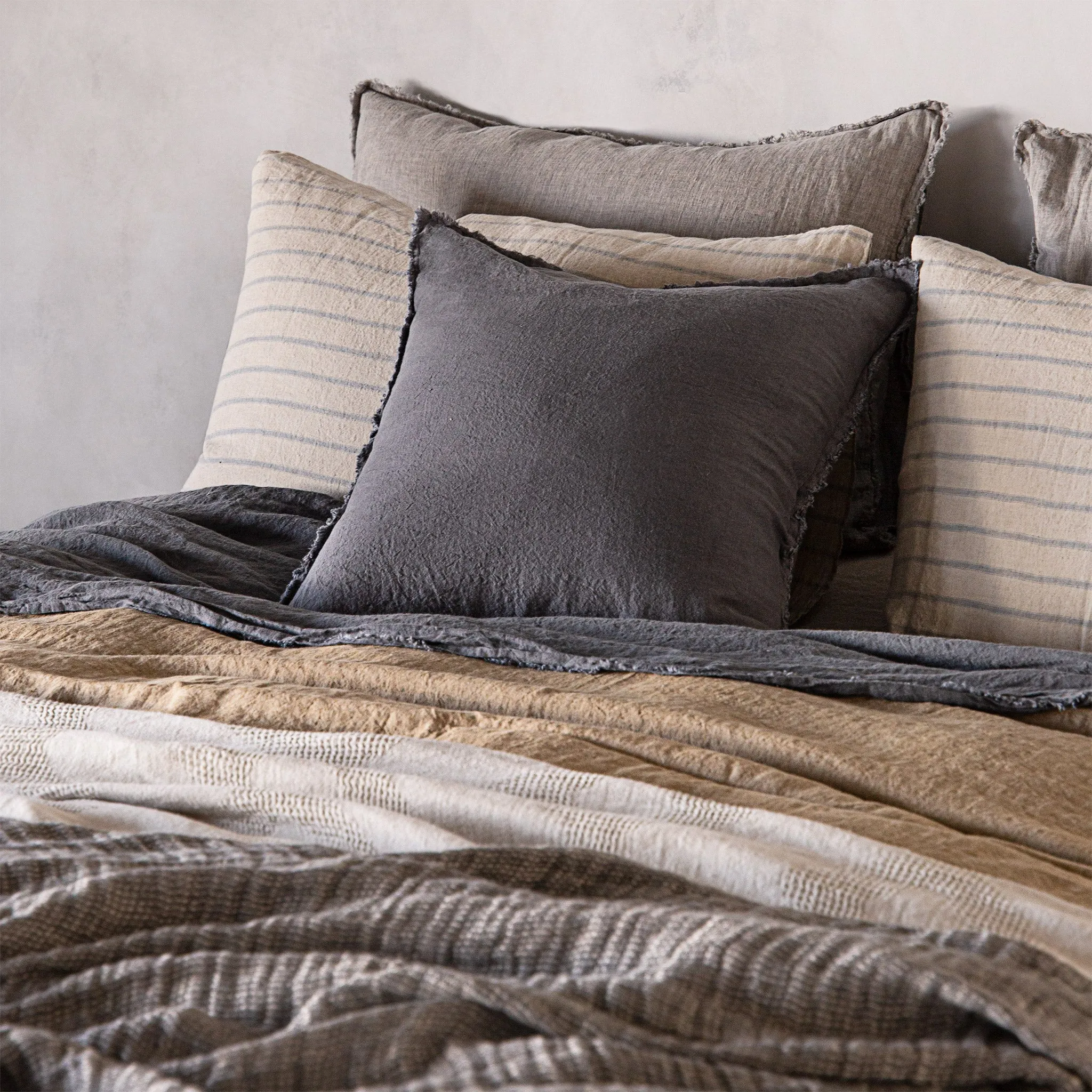 Basix Stripe Linen Pillowcase - Roy/Sable