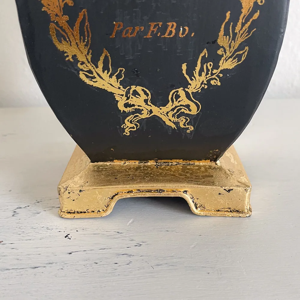 Black & Gold Tin Vase