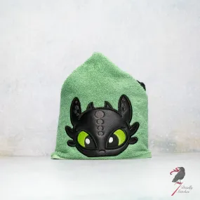 Black Dragon Hooded Bath Towel