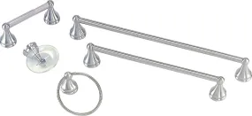 Boston Harbor L5000-BN Bath Accessory Set, Brushed Nickel, Brushed Nickel, 5-Piece, For: Bathroom :CD: QUANTITY: 1