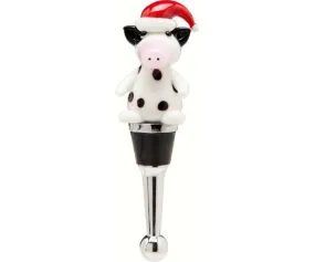 Bottle Stopper - Christmas Cow