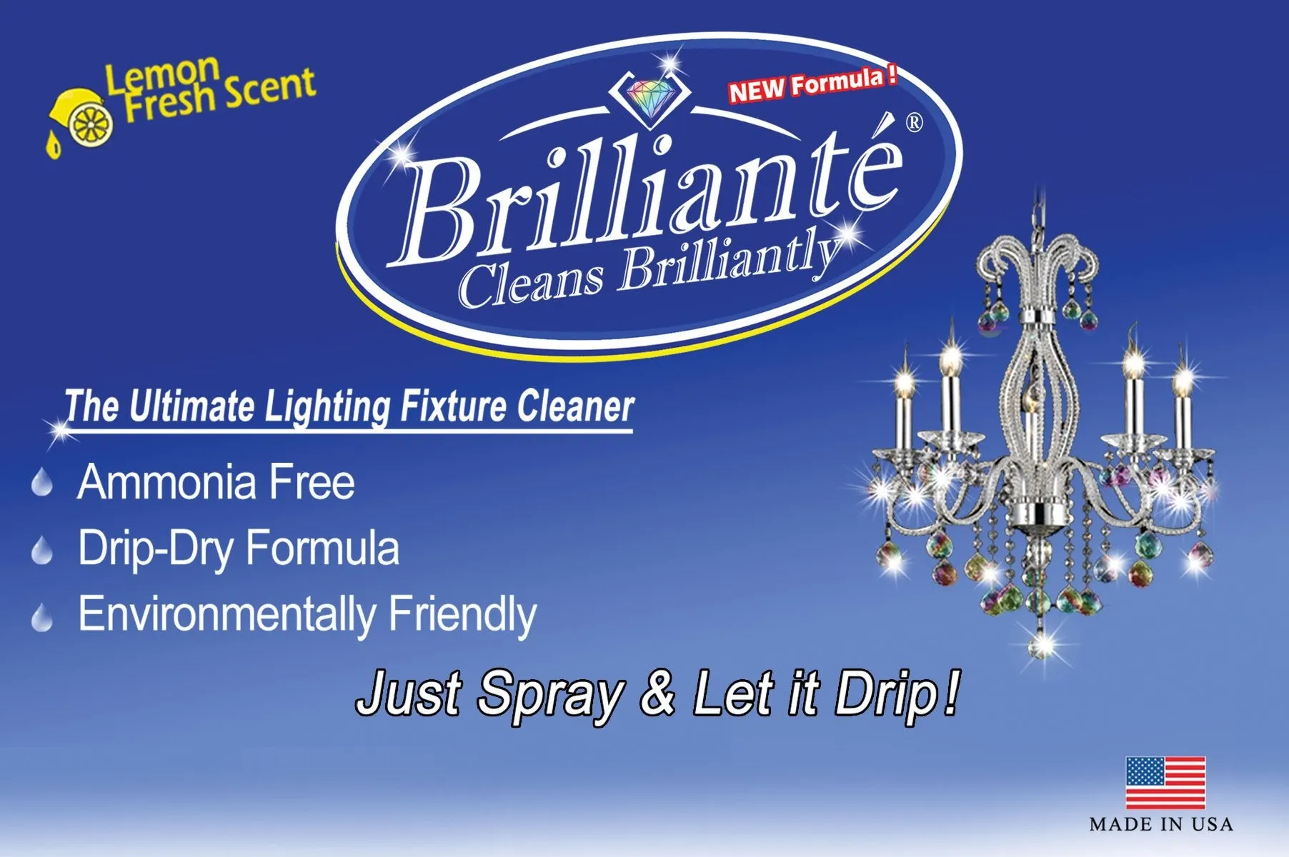 Brilliante Crystal Cleaner Gallon Tank Sprayer   1 Spray Bottle   1 Gallon Refill Bottle