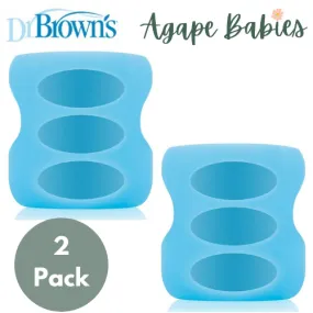 [Bundle of 2] Dr Brown's 5 oz/150 ml Wide-Neck Glass Bottle Sleeve - Blue