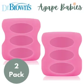 [Bundle of 2] Dr Brown's 5 oz/150 ml Wide-Neck Glass Bottle Sleeve - Pink