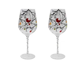 Cardinal Winter Wine Glass-Single Glass