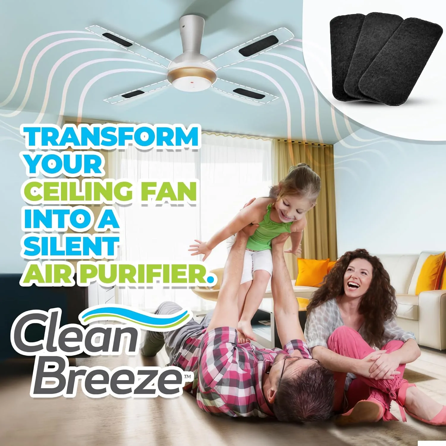 Clean Breeze Ceiling Fan Mounted Air Filters