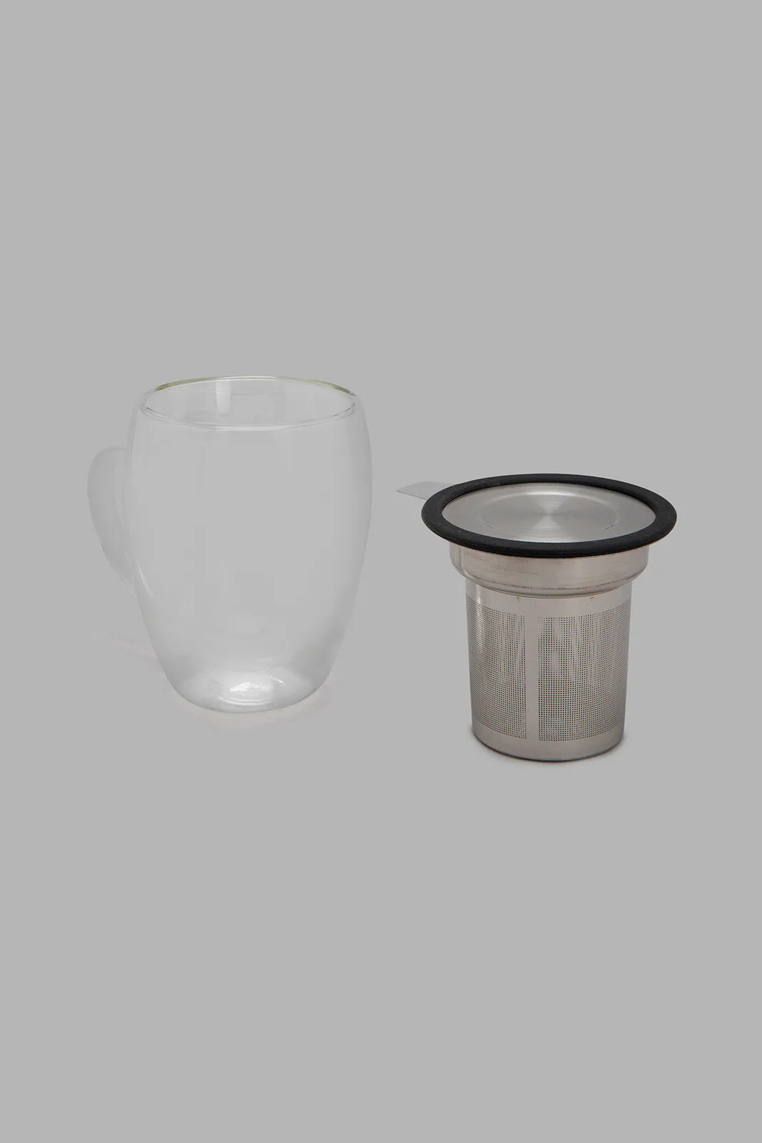 Clear Glass Mug With Stainless Steel Infuser