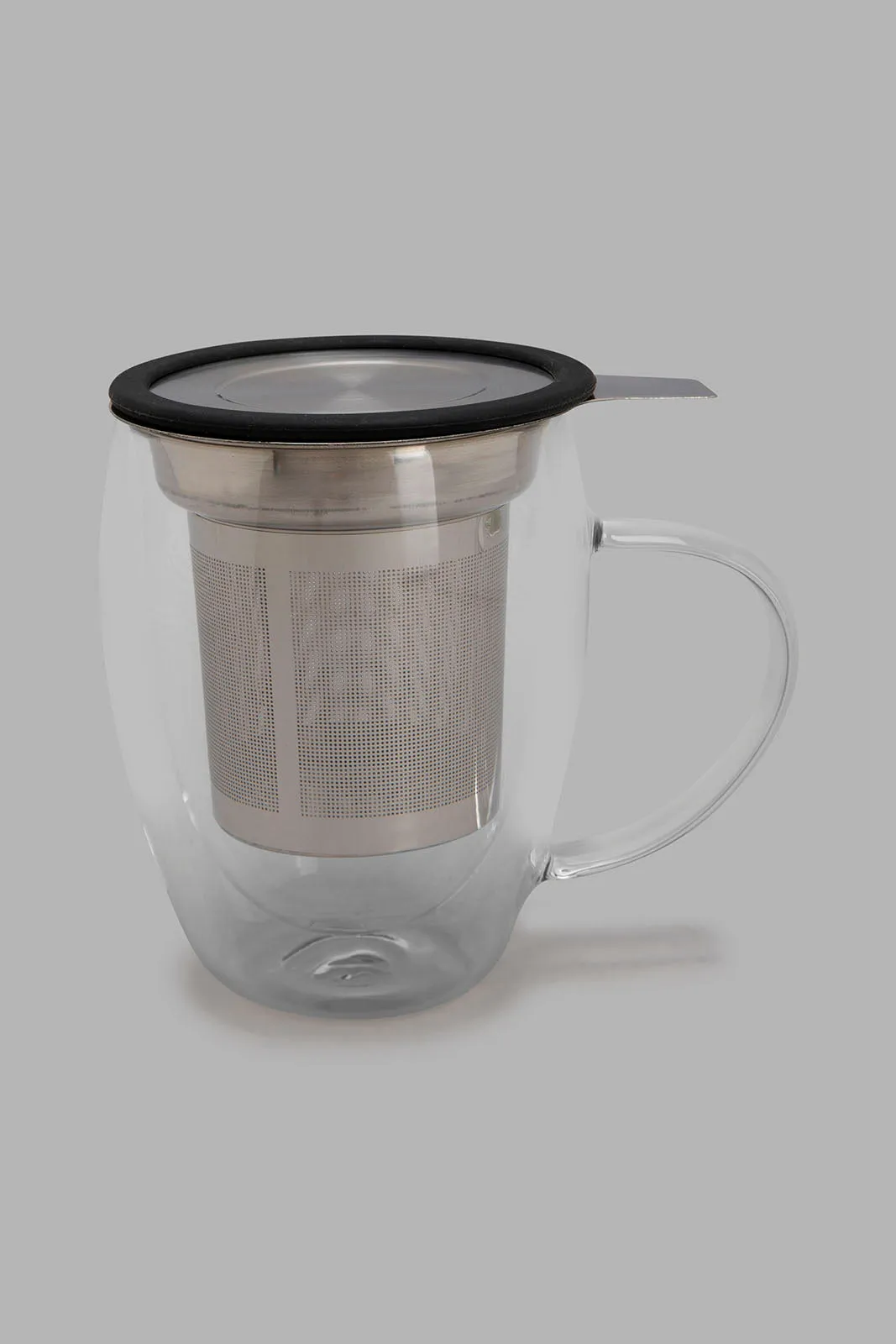 Clear Glass Mug With Stainless Steel Infuser