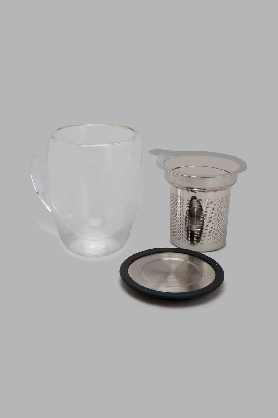 Clear Glass Mug With Stainless Steel Infuser