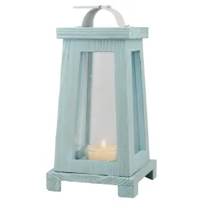 Coastal Worn Blue Wood Lantern