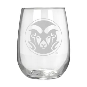 Colorado State Rams 17 oz. Stemless Wine Glass