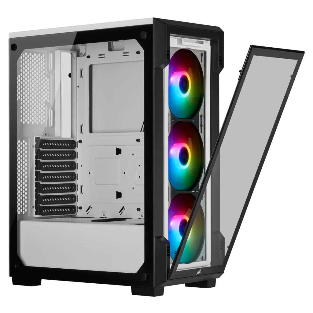 Corsair iCUE 220T RGB Tempered Glass Mid-Tower Smart Case without SMPS White CC-9011191-WW