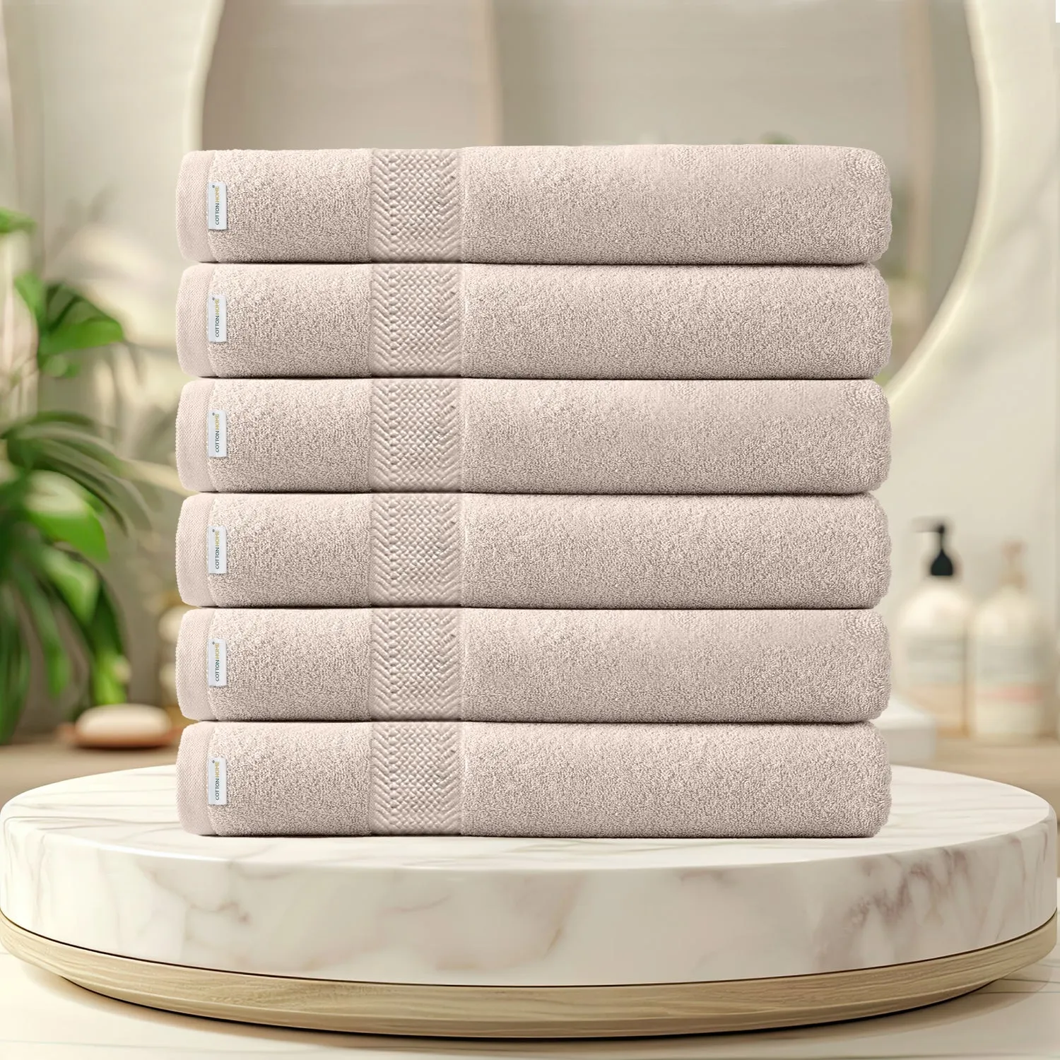 Cotton Bath Towel 70x140 CM 6 Piece Set-Soft Feel, Quick Dry, Highly Absorbent Durable Towels