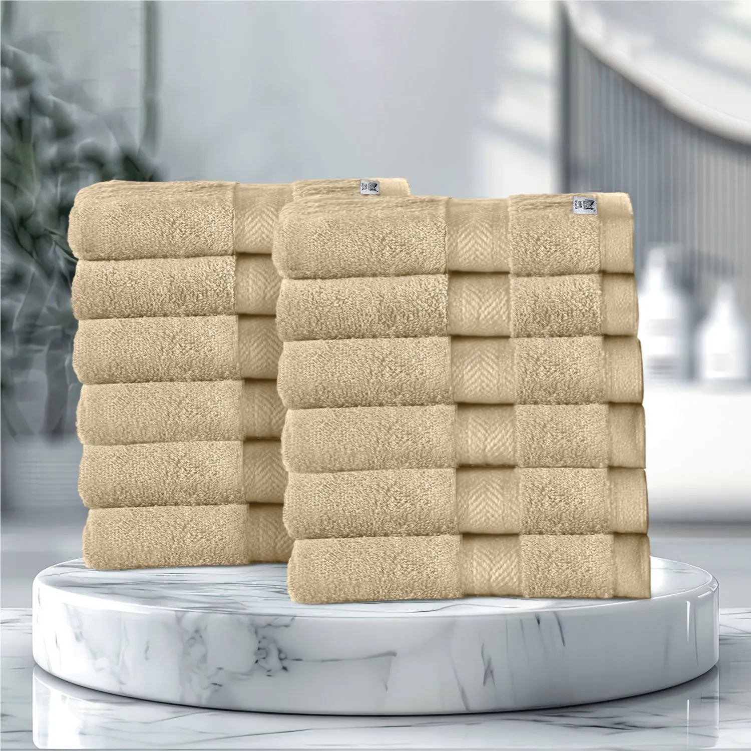 Cotton Face Towel 30x30 CM 12 Piece Set-Soft Feel, Quick Dry, Highly Absorbent Durable Towels