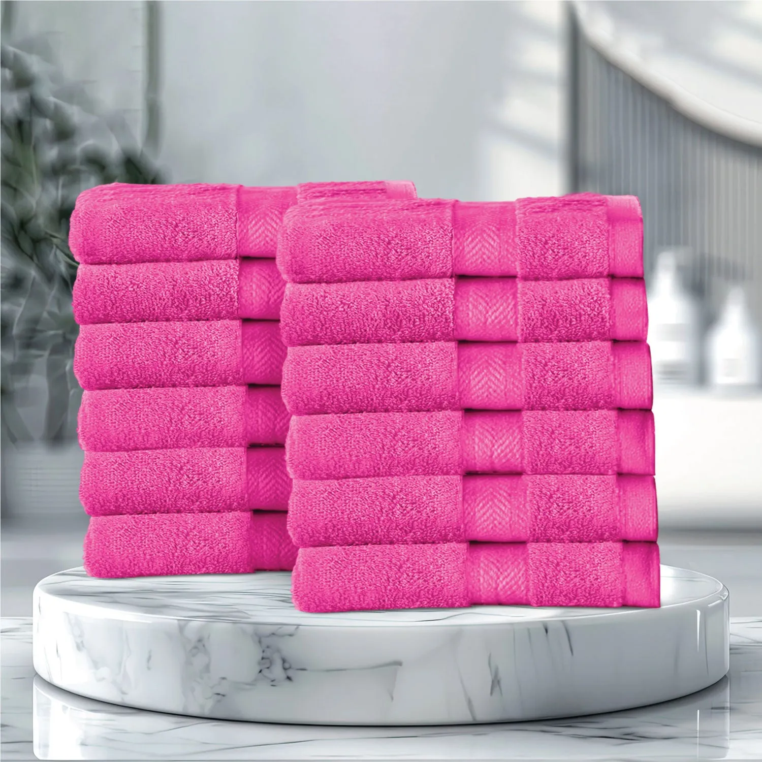 Cotton Face Towel 30x30 CM 12 Piece Set-Soft Feel, Quick Dry, Highly Absorbent Durable Towels