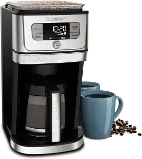 Cuisinart Fully Automatic 12-Cup Burr Grind & Brew Glass Coffeemaker Silver - Certified Refurbished