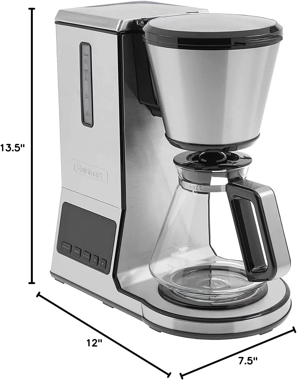 Cuisinart PurePrecision 8 Cup Pour-Over Coffee Brewer with Glass Carafe, Silver - Certified Refurbished