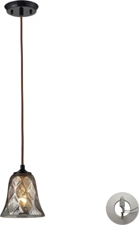 Darien 1 Light Pendant In Oiled Bronze - Includes Recessed Lighting Kit