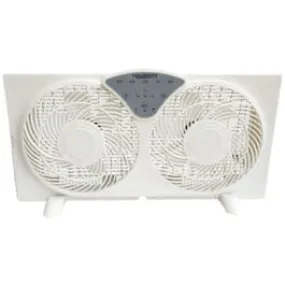 Digital Reversible Twin Window Fan, 3-Speed, 9-In.