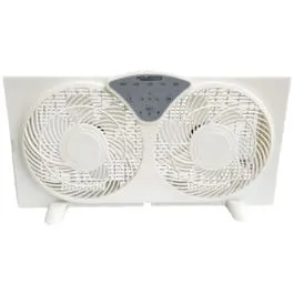 Digital Reversible Twin Window Fan, 3-Speed, 9-In.