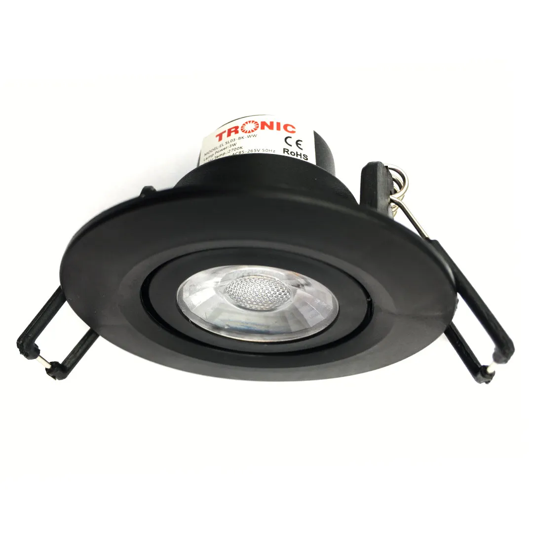 Downlighter LED 3 Watts Warm White Black Colour