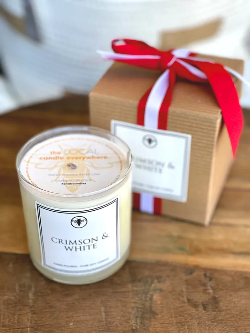 Ella B Candle - Alabama Crimson and White