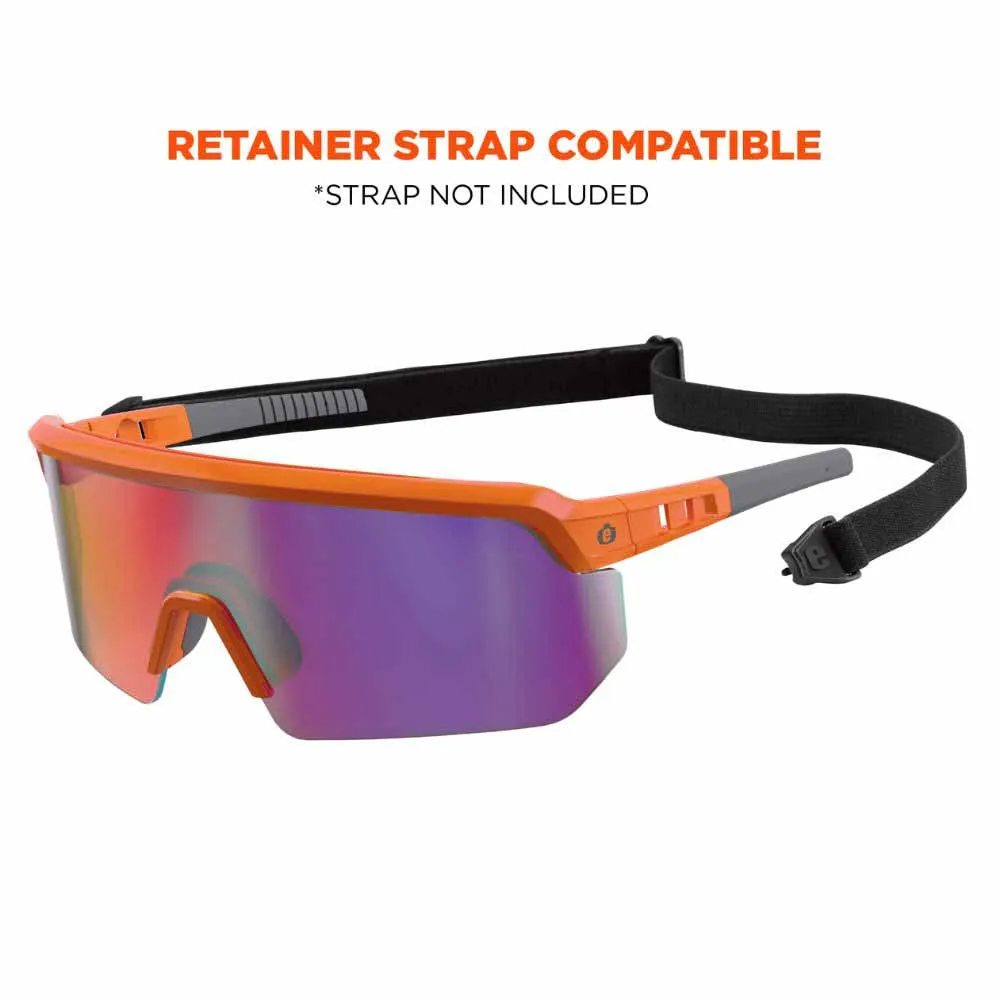 Ergodyne 55019 AEGIR-MI Orange Frame Purple Mirror Lens Safety Glasses