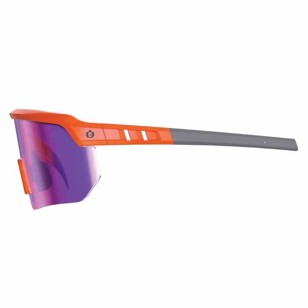 Ergodyne 55019 AEGIR-MI Orange Frame Purple Mirror Lens Safety Glasses